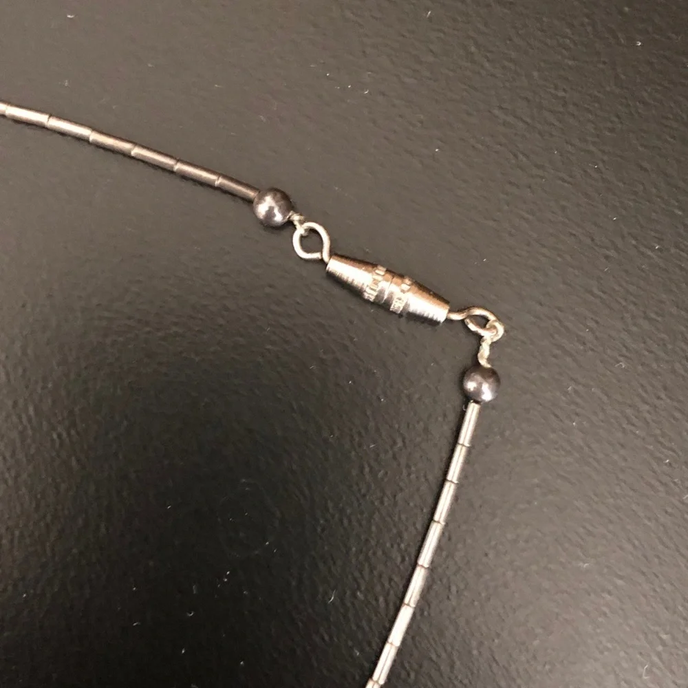Vintage Liquid Silver And Coral Necklace